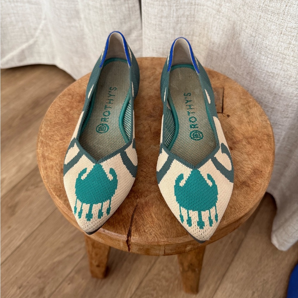 Rothy's Moroccan Ikat Point Flats Size 8